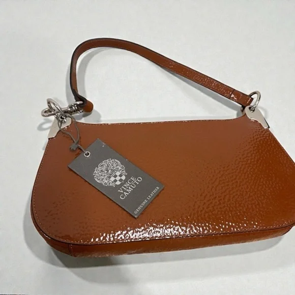 NWT Vince Camuto Genuine convertible Leather Crossbody Satchel in toffee brown - Picture 8 of 16